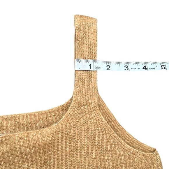 Everlane Tank Top Woman’s Size Large Cozy Knit Stretch Tan Cropped NEW - Picture 8 of 12